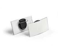 Durable Name Badges Convex with Combi-Clip for Pin or Clip to Clothing 75 x 40 mm Ref 8124 (Pack of 25)