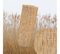 Durable Natural Bamboo Garden Fence Roll - 110x800cm Eco-Friendly Sun Protection for Courtyards & Balconies, Stylish with White Line Design