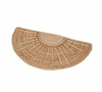 Durable Natural Jute Half Circle Door Mat Handmade Eco-Friendly Entryway Rug in Brown | Rustic Semi-Circular Indoor & Covered Outdoor Doormat for Patio, Kitchen, and Porch (35x65 cm)