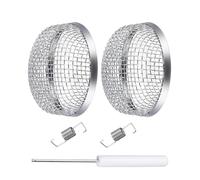 Durable Netting Furnace Vent Screen Cover with Installation Tool for Campers and Trailers Easy Fit Mesh Flying Screen Keeps Out 2PCS (Silver, 10x16x4 cm)