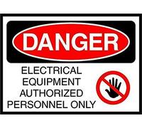 Durable No Rust Business Sign Electrical Equipment Authorized Personnel Danger Gift Decor Novelty Garage Metal Ti Funny Decor Metal Sign 8X12 Inches
