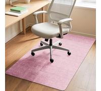 Durable Non-Slip Office Chair Mat for Hardwood Floors, 48"x36" Large Tile Floor Protector, Anti-Scratch Thick Heavy-Duty Recyclable Gliding Desk Mats for Computer Rolling Chairs, Pink