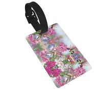 Durable Novelty Hummingbird Print Luggage Tag with Full Back Privacy Cover â€“ Bright ID Labels for Suitcases, and Backpacks