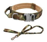 Durable Nylon Dog Collar Adjustable Military Tactical Dog Collar Leash Set Outdoor Medium And Large Dog German Shepherd Training Hunting Collar And Leash Set,A Set,M