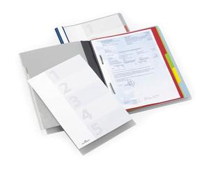 Durable Organiser Folder Divisoflex A4, Blue, with Coloured Index Tabs | 5 Dividers with Separate Attachments, Labelling Strips Included, Cover Sheet, Fits Suspension Rails, Made in Poland