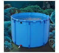 Durable Outdoor Canvas Fish Pond Framed PVC Koi Bing Pool Thick Round Aquatic Farming Pond (2.5x0.8m/8.2x2.62ft) for Garden and Backyard Use