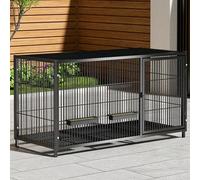 Durable Outdoor Chicken Coop With Lockable Door, Easy Assembly Poultry Cage For 6-8 Chickens, Ducks & Rabbits, Egg Tray Included, Metal Construction 80X50X60Cm,Black-120 cm L x 50 cm W x 60 cm H
