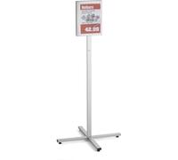 Durable Outdoor Information Stand A4, Grey, Stainless Steel, IPX5 Rated | Freestanding Floor Sign with IPX5 Rated Waterproof Document Holder, UV-Stabilised Anti-Glare Film, Made in Poland