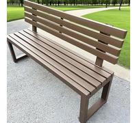 Durable Outdoor Metal Bench with Backrest for 2 4 Persons 200kg Capacity Weatherproof Rustproof Garden Park Yard Porch Seating (120cm x 40cm x 85cm)