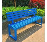 Durable Outdoor Metal Bench with Backrest High Load Capacity Comfortable Seating for 2 3 People Perfect for Gardens Patios Parks Blue 100×40×85cm