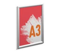 Durable Aluminium Outdoor Snap Frame A3 - Waterproof and UV-Resistant Poster Frame - Can be Mounted via Screwing or Adhesive Pads - Silver