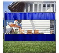 Durable Outdoor Vinyl Curtain with Clear PVC Tarp Panel - Roll Up Door/Window for Tent, Canopy, Garage Partition - Weatherproof Blue, 2.2x2.4m, Ideal for Privacy Solutions