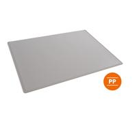 Durable Desk Mat with Transparent Cover 53 x 40 cm, Non-Slip, Polypropylene,Made in Germany, Grey