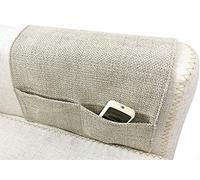 Durable Oxford Couch Sofa Armrest Organizer No-Slip Cloth Arm Chair Caddy Bedside Storage Pocket with 3 Pockets TV Remote Holder Bed Storage Bag for Cellphone Tablet Notepad Book Magazines DVD Glasses