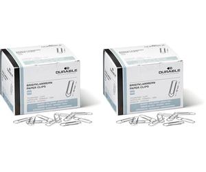Durable Paper Clips 32mm Zinc Plated - Box of 1000 Clips - for Keeping Important Documents Safely Together - Made in Germany (Pack of 2)