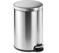 Durable Stainless Steel Pedal Bin Round 20 Litre Silver 340223