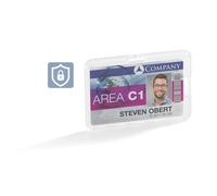 Durable Card Holder Permanent 54 x 87 mm Transparent, Pack of 10 Badges, for Permanent Fixing of ID/Security Badge, Extra Strong