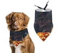Durable Pet Bandana, A Jack-o'-Lantern with A Smiley Face Print Triangle Scarf for Dogs & Cats, Soft, Stylish & Easy to Wash, Ideal for Walks, Photos & More