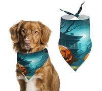 Durable Pet Bandana, Antique Haunted House Print Triangle Scarf for Dogs & Cats, Soft, Stylish & Easy to Wash, Ideal for Walks, Photos & More