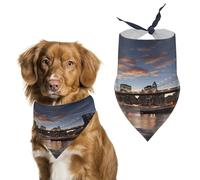 Durable Pet Bandana, Bridge Print Triangle Scarf for Dogs & Cats, Soft, Stylish & Easy to Wash, Ideal for Walks, Photos & More