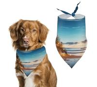 Durable Pet Bandana, Christmas Tree on The Beach Print Triangle Scarf for Dogs & Cats, Soft, Stylish & Easy to Wash, Ideal for Walks, Photos & More