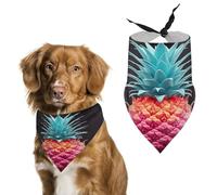 Durable Pet Bandana, Colored Pineapple Print Triangle Scarf for Dogs & Cats, Soft, Stylish & Easy to Wash, Ideal for Walks, Photos & More