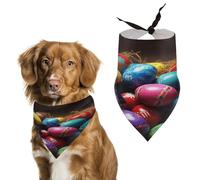 Durable Pet Bandana, Colorful Easter Eggs Print Triangle Scarf for Dogs & Cats, Soft, Stylish & Easy to Wash, Ideal for Walks, Photos & More