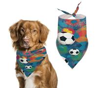 Durable Pet Bandana, Colorful Football Print Triangle Scarf for Dogs & Cats, Soft, Stylish & Easy to Wash, Ideal for Walks, Photos & More