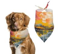 Durable Pet Bandana, Colorful Painting Print Triangle Scarf for Dogs & Cats, Soft, Stylish & Easy to Wash, Ideal for Walks, Photos & More