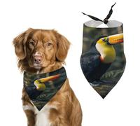 Durable Pet Bandana, Colorful Toucan Print Triangle Scarf for Dogs & Cats, Soft, Stylish & Easy to Wash, Ideal for Walks, Photos & More