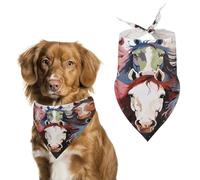 Durable Pet Bandana, Colourful Cartoon Horses Print Triangle Scarf for Dogs & Cats, Soft, Stylish & Easy to Wash, Ideal for Walks, Photos & More