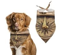 Durable Pet Bandana, Compass Navigation Print Triangle Scarf for Dogs & Cats, Soft, Stylish & Easy to Wash, Ideal for Walks, Photos & More