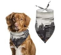 Durable Pet Bandana, Dark City Print Triangle Scarf for Dogs & Cats, Soft, Stylish & Easy to Wash, Ideal for Walks, Photos & More
