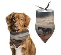 Durable Pet Bandana, Horse on The Mountain Print Triangle Scarf for Dogs & Cats, Soft, Stylish & Easy to Wash, Ideal for Walks, Photos & More
