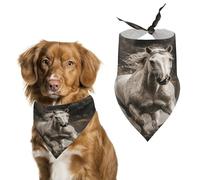 Durable Pet Bandana, Horse Running by The Water Print Triangle Scarf for Dogs & Cats, Soft, Stylish & Easy to Wash, Ideal for Walks, Photos & More