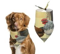 Durable Pet Bandana, Italian Chickens Print Triangle Scarf for Dogs & Cats, Soft, Stylish & Easy to Wash, Ideal for Walks, Photos & More
