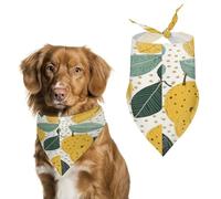 Durable Pet Bandana, Lemon Leaf Pattern Dots Print Triangle Scarf for Dogs & Cats, Soft, Stylish & Easy to Wash, Ideal for Walks, Photos & More