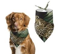 Durable Pet Bandana, Leopard Palm Leaf Print Triangle Scarf for Dogs & Cats, Soft, Stylish & Easy to Wash, Ideal for Walks, Photos & More