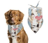 Durable Pet Bandana, Love Birch Tree Print Triangle Scarf for Dogs & Cats, Soft, Stylish & Easy to Wash, Ideal for Walks, Photos & More
