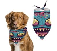 Durable Pet Bandana, Love Music Monster Print Triangle Scarf for Dogs & Cats, Soft, Stylish & Easy to Wash, Ideal for Walks, Photos & More
