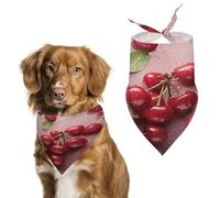 Durable Pet Bandana, Lovely Sweet Red Cherry Print Triangle Scarf for Dogs & Cats, Soft, Stylish & Easy to Wash, Ideal for Walks, Photos & More