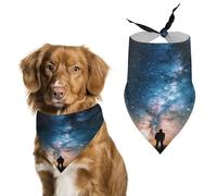 Durable Pet Bandana, Man Looking Up Universe Night Print Triangle Scarf for Dogs & Cats, Soft, Stylish & Easy to Wash, Ideal for Walks, Photos & More