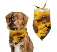 Durable Pet Bandana, Many Sunflowers Print Triangle Scarf for Dogs & Cats, Soft, Stylish & Easy to Wash, Ideal for Walks, Photos & More