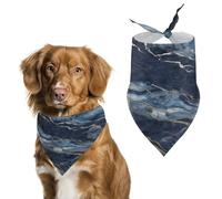 Durable Pet Bandana, Marble Navy Blue Mixed Print Triangle Scarf for Dogs & Cats, Soft, Stylish & Easy to Wash, Ideal for Walks, Photos & More