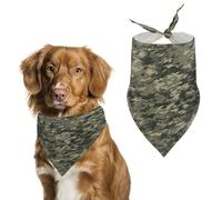 Durable Pet Bandana, Military Woods Camouflage Print Triangle Scarf for Dogs & Cats, Soft, Stylish & Easy to Wash, Ideal for Walks, Photos & More