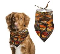 Durable Pet Bandana, Monarch Butterflies Print Triangle Scarf for Dogs & Cats, Soft, Stylish & Easy to Wash, Ideal for Walks, Photos & More