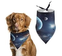 Durable Pet Bandana, Moon Stars and Planets Print Triangle Scarf for Dogs & Cats, Soft, Stylish & Easy to Wash, Ideal for Walks, Photos & More