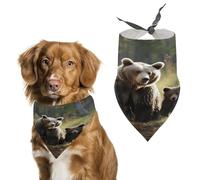Durable Pet Bandana, Mother Brown Bears Protect Cubs Print Triangle Scarf for Dogs & Cats, Soft, Stylish & Easy to Wash, Ideal for Walks, Photos & More