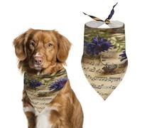 Durable Pet Bandana, Music Sheet Print Triangle Scarf for Dogs & Cats, Soft, Stylish & Easy to Wash, Ideal for Walks, Photos & More