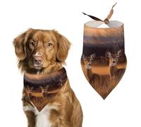 Durable Pet Bandana, Nature Wild Animal Deers Print Triangle Scarf for Dogs & Cats, Soft, Stylish & Easy to Wash, Ideal for Walks, Photos & More